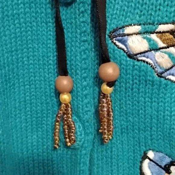 Storybook Knits "Jeweled Flight" Lace Sequins Embroidered Butterfly Sweater - Picture 7 of 13